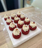 Mahadeva's Kitchen (Petit Four) Red Velvet Cake w/ Cinnamon Cashew Cream (12pk)