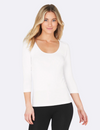 Boody Women's 3/4 Sleeve Top (L) 16 White