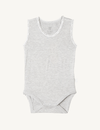 Boody Baby Sleeveless Bodysuit (0-3mths) Light Grey Marl