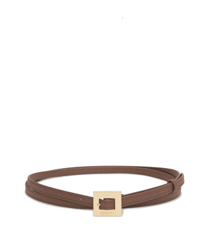Matt & Nat Path Vegan Leather Double Wrap Waist Belt Small Chocolate