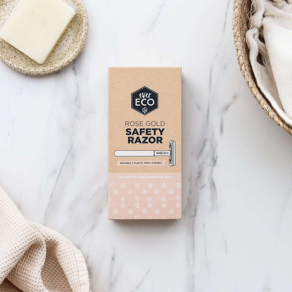 Ever Eco Safety Razor with Replacement Blades Rose Gold – La Vida Vegan