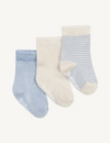 Boody Baby Socks 3 Pairs (6-12mths) Chalk/Sky