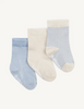 Boody Baby Socks 3 Pairs (6-12mths) Chalk/Sky